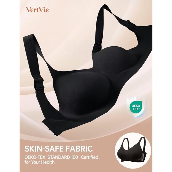 Women's Seamless Wireless Push Up Bra Full Coverage Support Plus Size - Picture 5 of 6